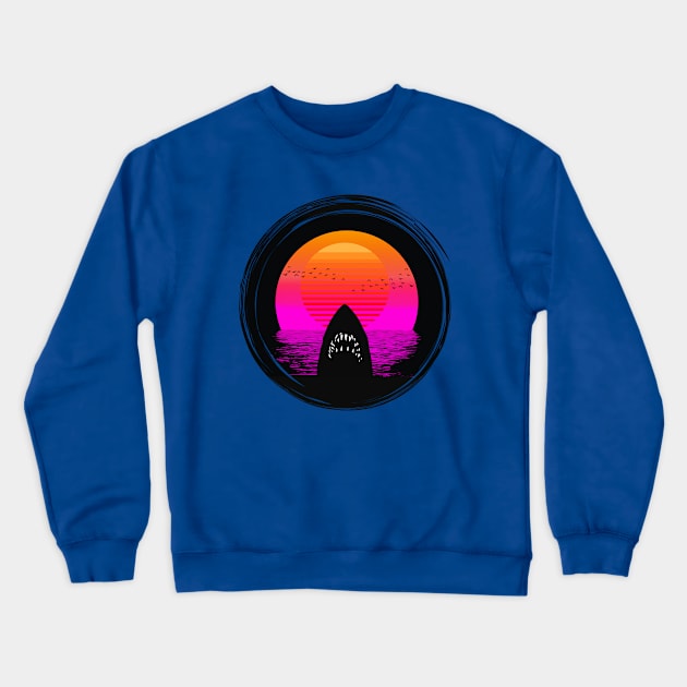 JAWS RETRO FAN ART Crewneck Sweatshirt by theanomalius_merch